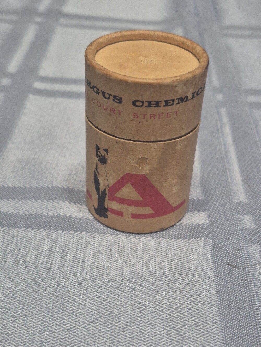 Vintage Mid-Century Drapex Plasticizers Advertising Match Tube Holder